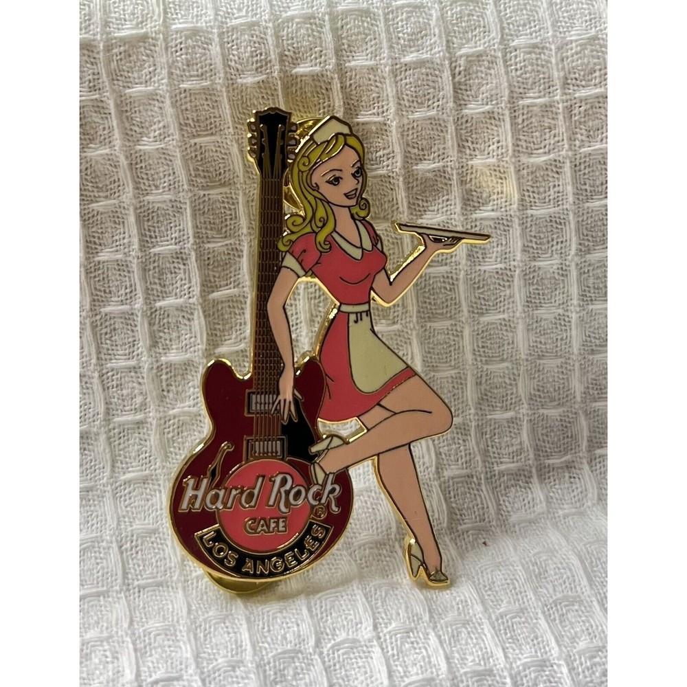 Hard Rock Cafe pin Los Angeles Waitress on Classic Gibson Guitar